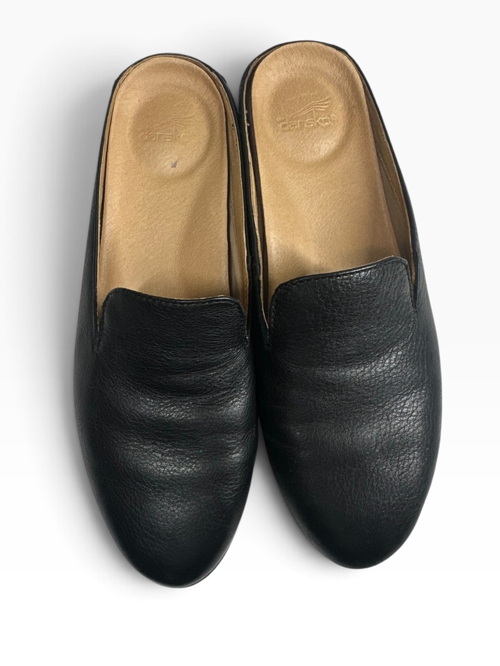 DANSKO Lexie Slip On Mule Women's 38/7.5-8 Black Leather Slip on Flat Shoes